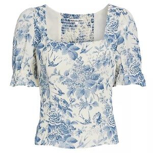 Reformation Constance Smocked Top